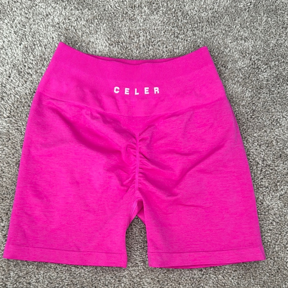 Celer Hot Pink Seamless Biker Shorts